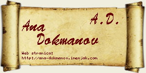 Ana Dokmanov vizit kartica